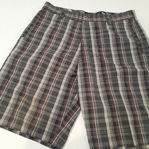 Billabong Men's Size 36 Plaid Shorts Gray‎ Red